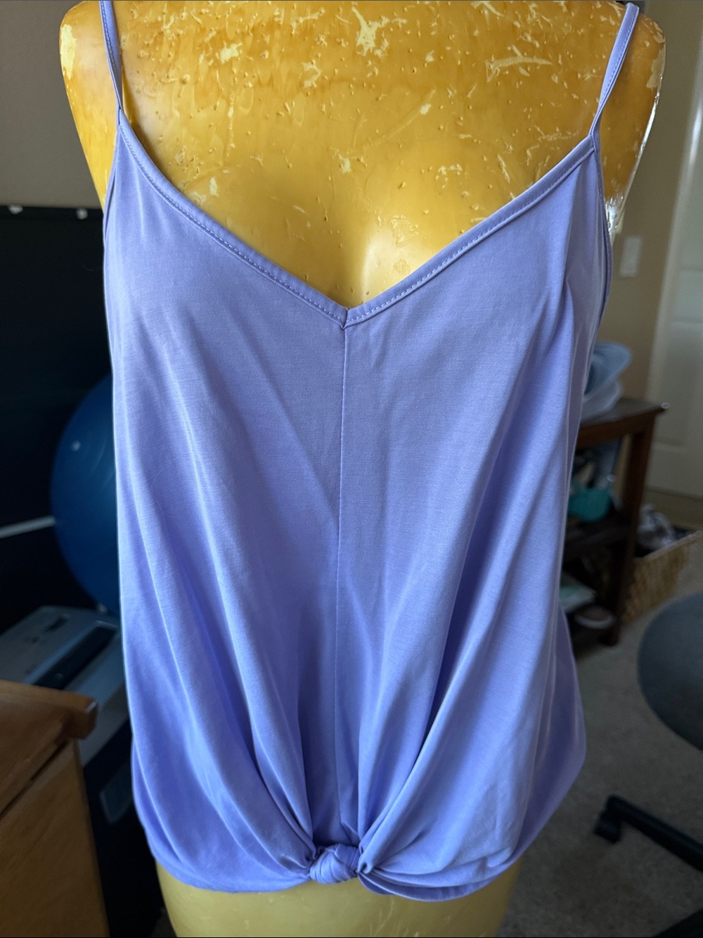 Lush Lilac V-Neck Spaghetti-Strap Camisole with Front Knot